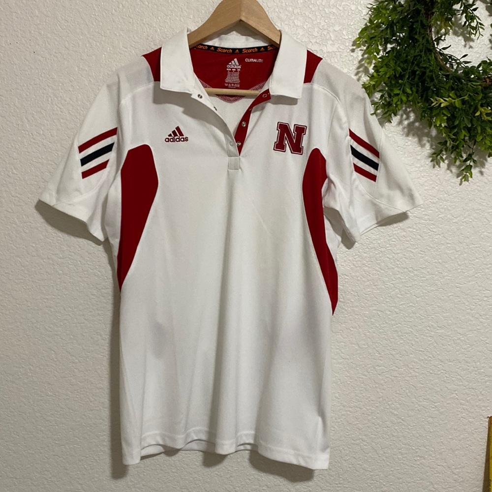 Adidas Climalite Nebraska Cornhuskers Short Sleeve Polo